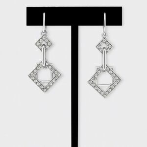Silver Geometric Dangle Earrings